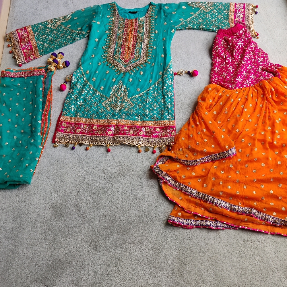 Pakistani/Indian gharara suit